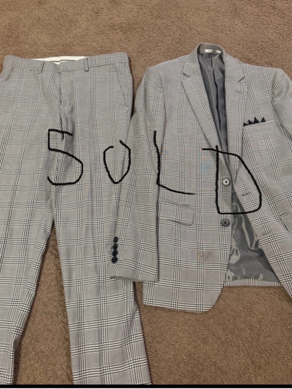Philosophy Gray Glen Plaid Suit - Two-Piece Set